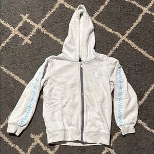 Kids Gray Hoodie with Blue Accents